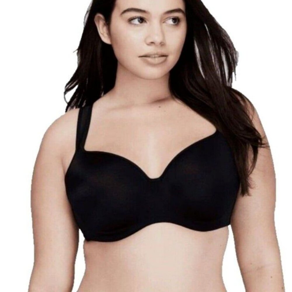Cacique Lane Bryant Bra Smooth Balconette Underwire Plus Size 44D Black - Picture 4 of 9